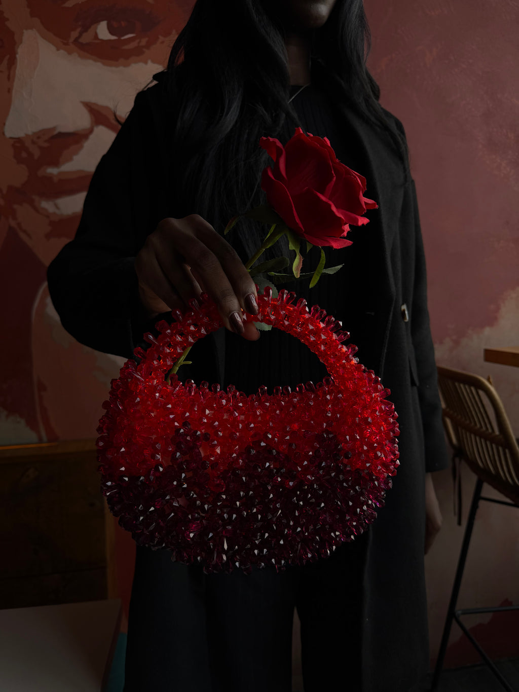 RED MIX MOON BAG