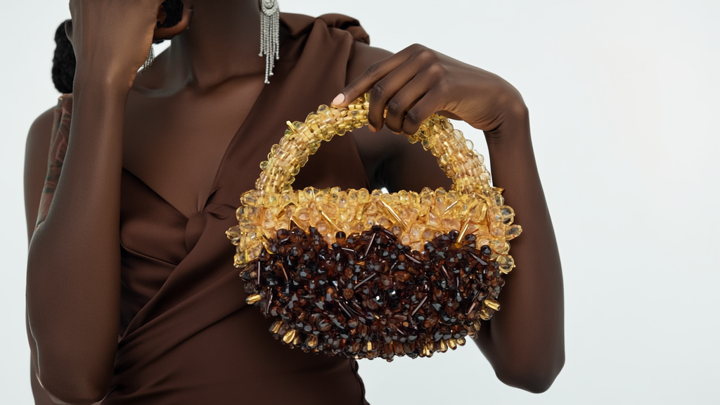 BROWN MIX MOON BAG