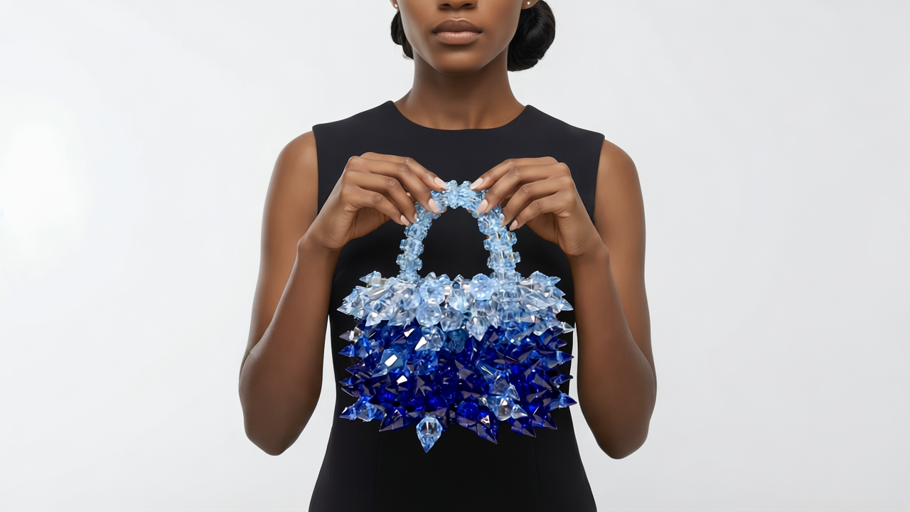 BLUE ABIKE BUCKET BAG