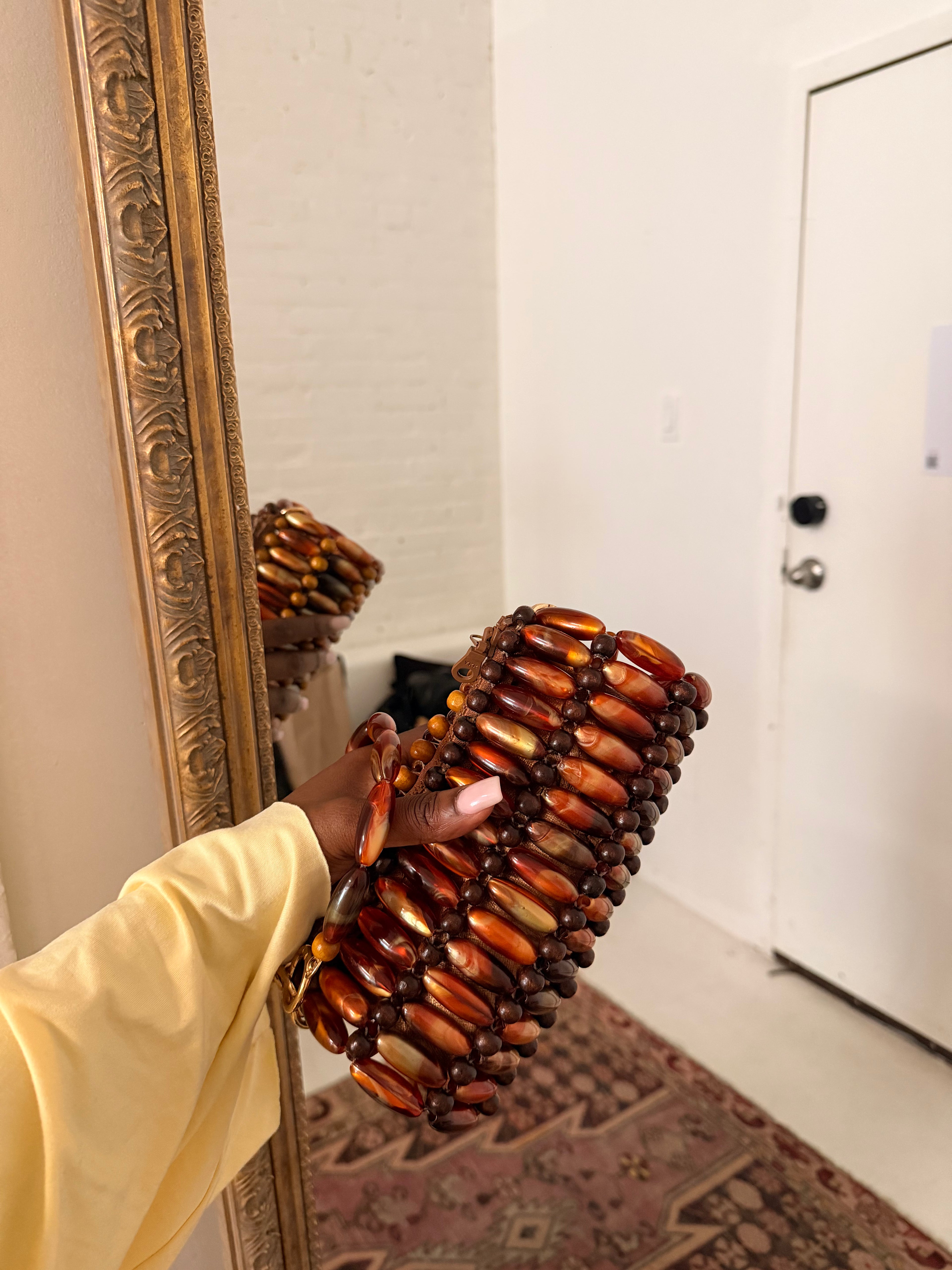 BROWN WALNUT AYRA CLUTCH