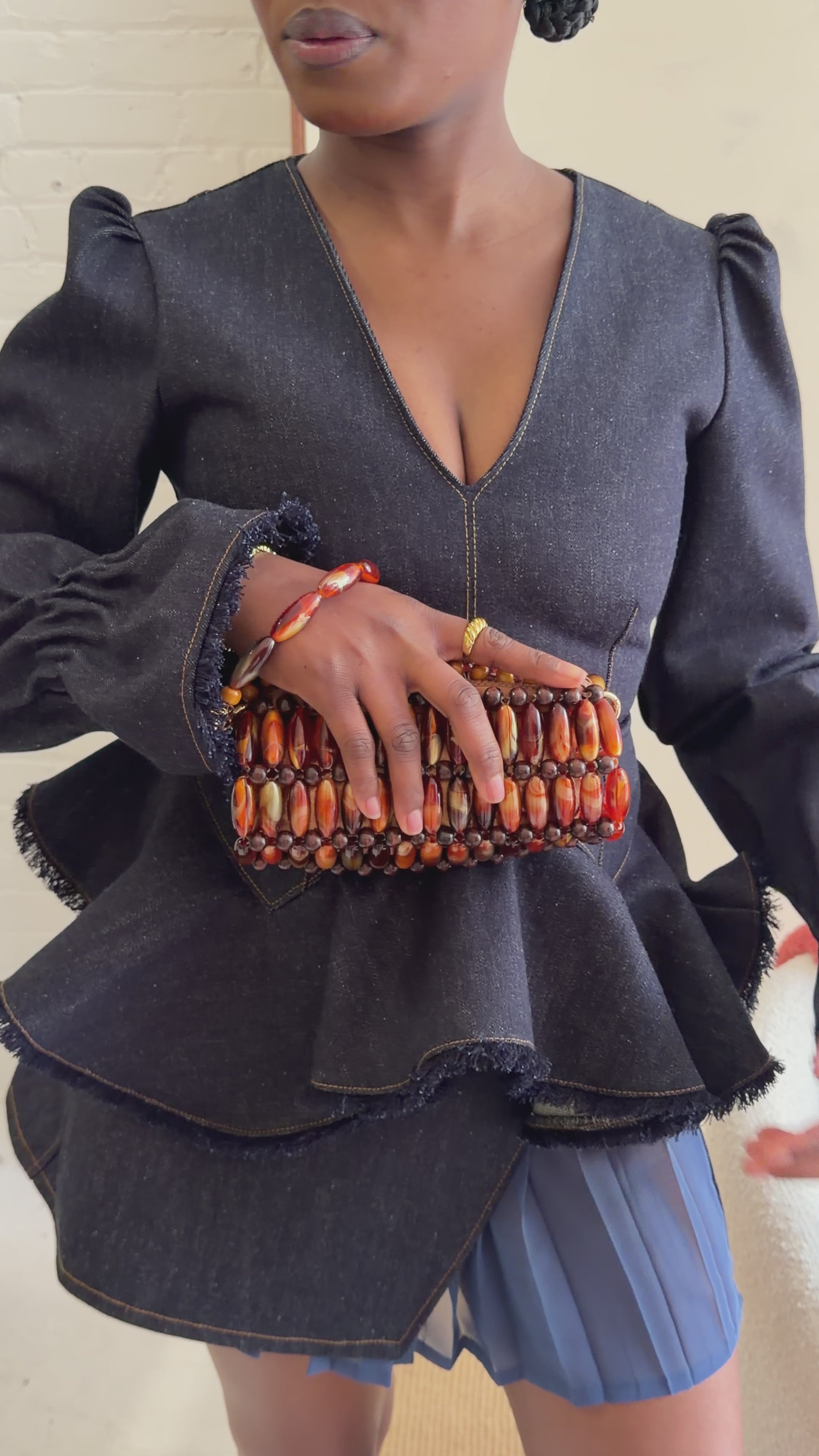 BROWN WALNUT AYRA CLUTCH